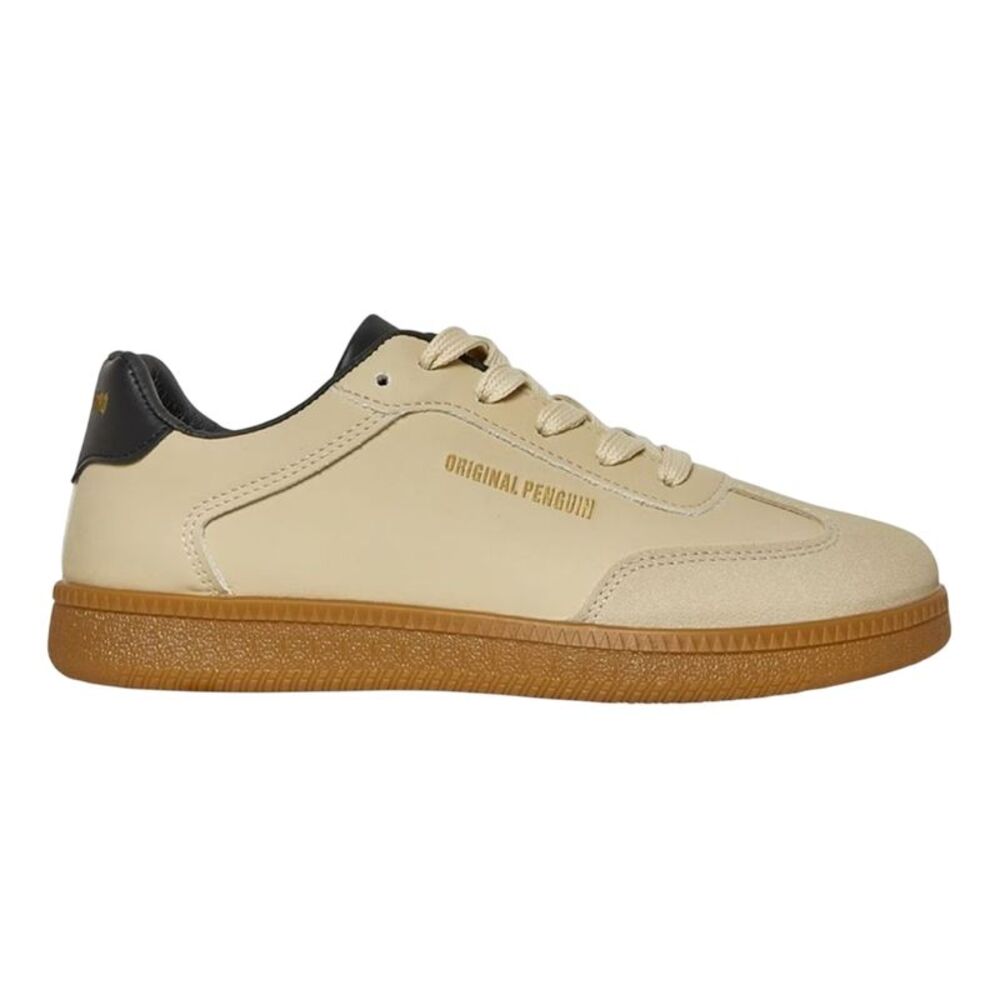 Original Penguin Mens Retro Round Toe Flat Sneakers / Cream